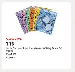 Staples Louis Garneau Interlined/Doted Writing Book, 32 Pages offer