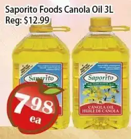 Food Depot Supermarket Saporito Foods Canola Oil offer