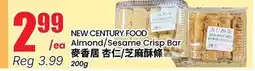 Terra Foodmart NEW CENTURY FOOD Almond/Sesame Crisp Bar offer