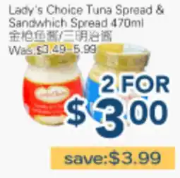 Oceans Fresh Food Market Lady's Choice Tuna Spread & Sandwich Spread offer