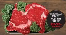 Fiesta Farms ONTARIO AAA RIBEYE FAST FRY STEAK offer