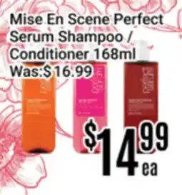 Nations Fresh Foods Mise En Scene Perfect Serum Shampoo / Conditioner offer