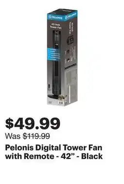 Best Buy Pelonis Digital Tower Fan with Remote - 42 - Black offer