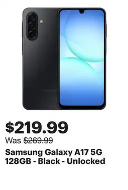 Best Buy Samsung Galaxy A17 5G 128GB - Black - Unlocked offer