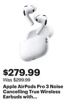 Best Buy Apple AirPods Pro 3 Noise Cancelling True Wireless Earbuds with MagSafe Charging Case offer