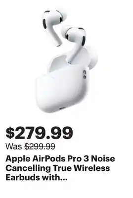 Best Buy Apple AirPods Pro 3 Noise Cancelling True Wireless Earbuds with MagSafe Charging Case offer