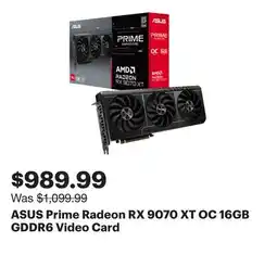 Best Buy ASUS Prime Radeon RX 9070 XT OC 16GB GDDR6 Video Card offer