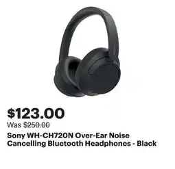 Best Buy Sony WH-CH720N Over-Ear Noise Cancelling Bluetooth Headphones - Black offer