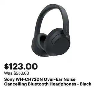 Best Buy Sony WH-CH720N Over-Ear Noise Cancelling Bluetooth Headphones - Black offer