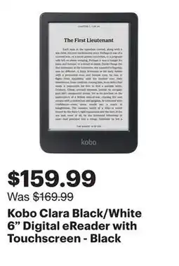 Best Buy Kobo Clara Black/White 6 Digital eReader with Touchscreen - Black offer
