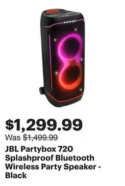 Best Buy JBL Partybox 720 Splashproof Bluetooth Wireless Party Speaker - Black offer