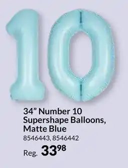Party City 34 Number 10 Supershape Balloons, Matte Blue offer