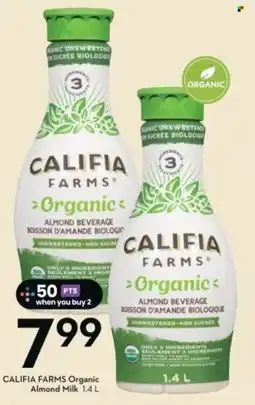 Sobeys CALIFIA FARMS Organic Almond Milk offer