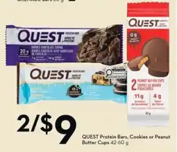 Sobeys QUEST Protein Bars, Cookies or Peanut Butter Cups offer