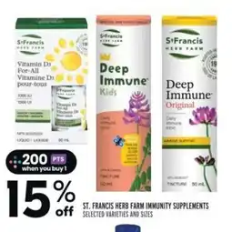 Sobeys ST. FRANCIS HERB FARM IMMUNITY SUPPLEMENTS offer