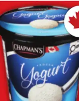 Food Basics CHAPMAN'S FROZEN YOGURT NOVELTIES offer