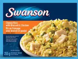 Walmart Swanson fettuccini Alfredo or cheesy rice with broccoli & chicken frozen entrees offer