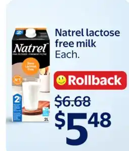 Walmart Natrel lactose free milk offer