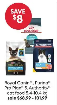 Petsmart Royal Canin , Purina Pro Plan & Authority cat food offer