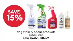 Petsmart dog stain & odour products offer