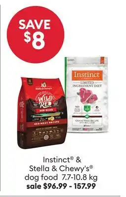 Petsmart Instinct & Stella & Chewy's dog food offer