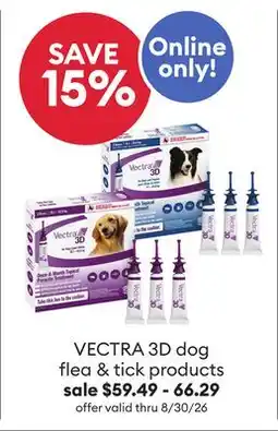 Petsmart VECTRA 3D dog flea & tick products offer