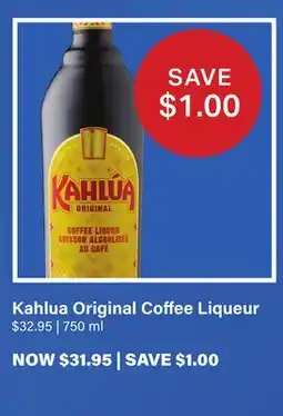 LCBO Kahlua Original Coffee Liqueur offer