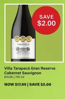 LCBO Viña Tarapacá Gran Reserva Cabernet Sauvignon offer