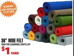 Len's Mill Stores 36 WIDE FELT offer