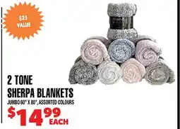 Len's Mill Stores 2 TONE SHERPA BLANKETS offer