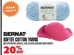 Len's Mill Stores BERNAT SOFTEE COTTON YARNS offer