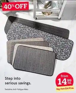 Kitchen Stuff Plus Textaline Anti-Fatigue Mats offer