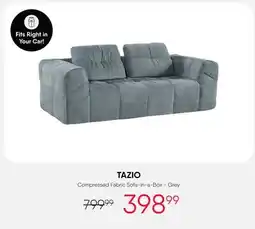 Meubles RD tazio - Compressed Fabric Sofa-in-a-Box - Grey offer