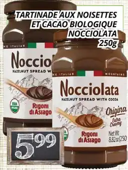 Supermarché PA TARTINADE AUX NOISETTES ET CACAO BIOLOGIQUE NOCCIOLATA offer