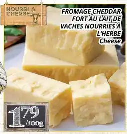 Supermarché PA FROMAGE CHEDDAR FORT AU LAIT DE VACHES NOURRIES À L'HERBE | Cheese offer