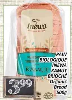 Supermarché PA PAIN BIOLOGIQUE INEWA KAMUT BRIOCHÉ | Organic Bread offer