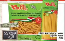 Supermarché PA PÂTES BIOLOGIQUES VALLI | Organic Pasta offer