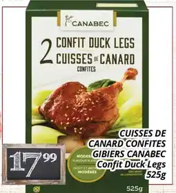 Supermarché PA CUISSES DE CANARD CONFITES GIBIERS CANABEC | Confit Duck Legs offer