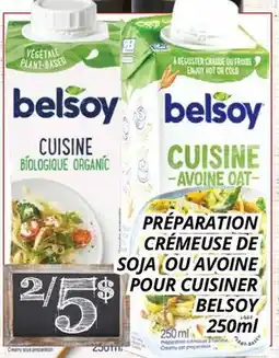 Supermarché PA PRÉPARATION CRÈMEUSE DE SOJA OU AVOINE POUR CUISINER BELSOY offer