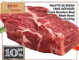 Supermarché PA PALETTE DE BOEUF FRAIS DÉSOSSÉE | Fresh Boneless Beef Blade Roast offer