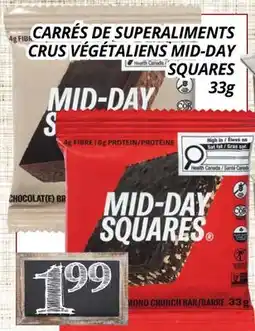 Supermarché PA CARRÉS DE SUPERALIMENTS CRUS VÉGÉTALIENS MID-DAY SQUARES offer