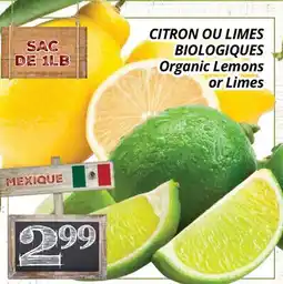 Supermarché PA CITRON OU LIMES BIOLOGIQUES | Organic Lemons or Limes offer