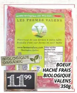 Supermarché PA BOEUF HACHÉ FRAIS BIOLOGIQUE VALENS offer