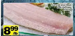 Supermarché PA FILETS DE SOLE FRAIS | Fresh Sole Fillets offer