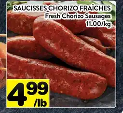 Supermarché PA SAUCISSES CHORIZO FRAÎCHES | Fresh Chorizo Sausages offer