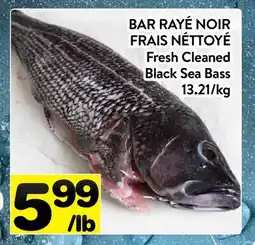 Supermarché PA BAR RAYÉ NOIR FRAIS NÉTTOYÉ | Fresh Cleaned Black Sea Bass offer