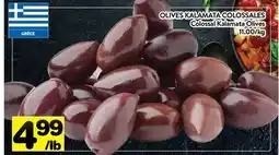 Supermarché PA OLIVES KALAMATA COLOSSALES | Colossal Kalamata Olives offer