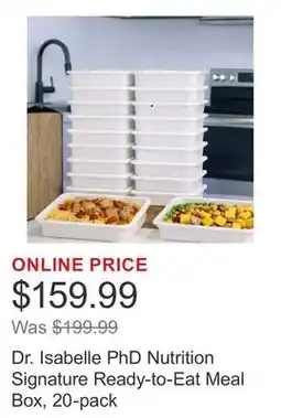 Costco Dr. Isabelle PhD Nutrition Signature Ready-to-Eat Meal Box, 20-pack offer