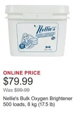 Costco Nellie's Bulk Oxygen Brightener 500 loads, 8 kg (17.5 lb) offer