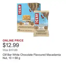 Costco Clif Bar White Chocolate Flavoured Macadamia Nut, 10 × offer